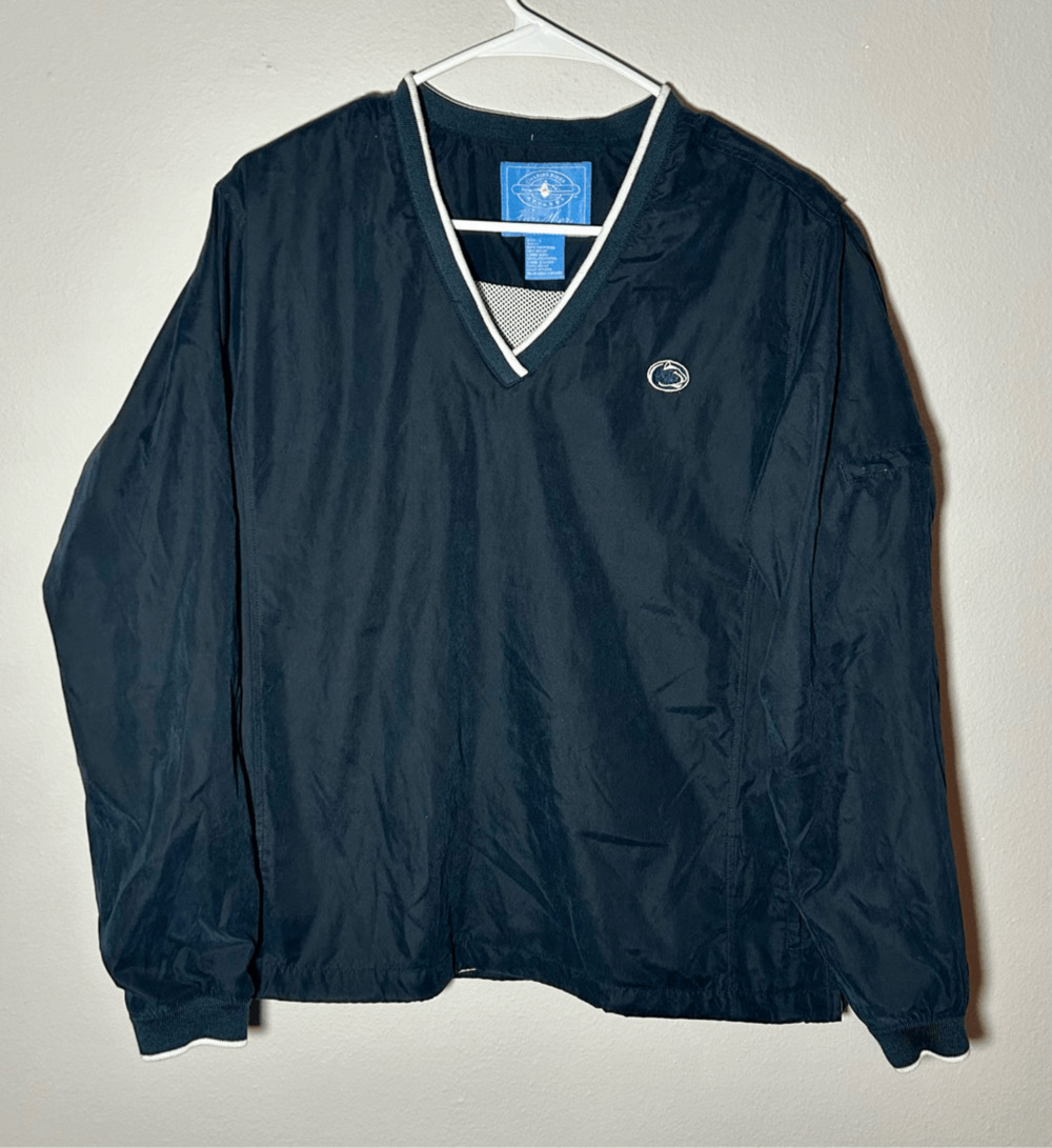 Penn State Nittany Lions Women’s Blue V-Neck Windbreaker Sz Large